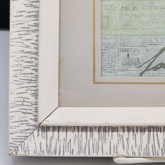 Vintage 1950s Wooden Textured Picture Fraame White Gray 8.5x6.5 - Picture 6 of 11